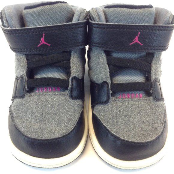 Nike Jordan 1 Flight 4 Prem GT Cool Grey/Vivid Pink-Black-White Sneakers - Picture 1 of 14